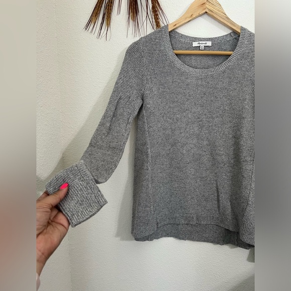 Madewell Riverside Textured Knit Sweater Heather Gray Size XXS - Picture 2 of 6